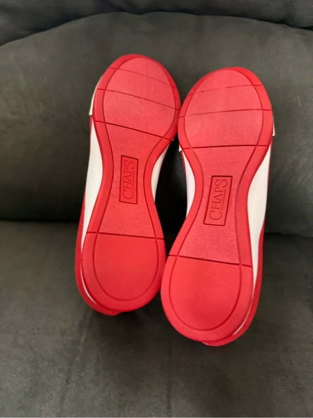 Chaps Red Ballet Flats with White Trim